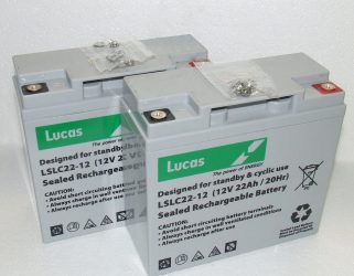 12V 22AH Lucas Mobility Batteries x 2